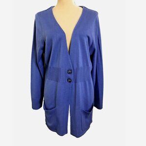 AVENUE DESIGN Blue Cardigan Sweater NWT 14/16